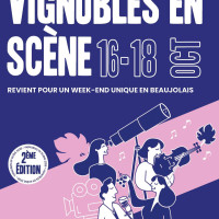 Vignobles en Scène -  La billetterie est en ligne 

La deuxième édition de Vignobles en Scène en Beaujolais se déroulera du vendredi 16 au dimanche 18 octobre, et on vous attend nombreux pour ce week-end très festif !

Une soirée et deux journées d’activités concoctées avec soin autour du vin et de la gastronomie avec nos labellisés Vignobles & Découvertes.

Vendredi 16 :  Dîner-croisière étoilé sur la Saône 
Une soirée exceptionnelle pour une croisière sur la Saône suivie d’un banquet cuisiné par le Chef Aurélien Merot du restaurant étoilé l'Auberge du Cep.

Samedi 17 : Journée découverte - 100 ans du Marché aux Vins de Fleurie
Découvrez le vin et le vignoble autrement ! de nombreuses activités ludiques et créatives pour apprendre les spécificités des vins du Beaujolais : dégustation à l’aveugle, atelier peinture, balade en vélo électrique…

Dimanche 18 : Le Brunch des Curieux – Le Beaujolais en famille dans les Pierres Dorées
Direction les Pierres Dorées au domaine des Pampres d'Or e